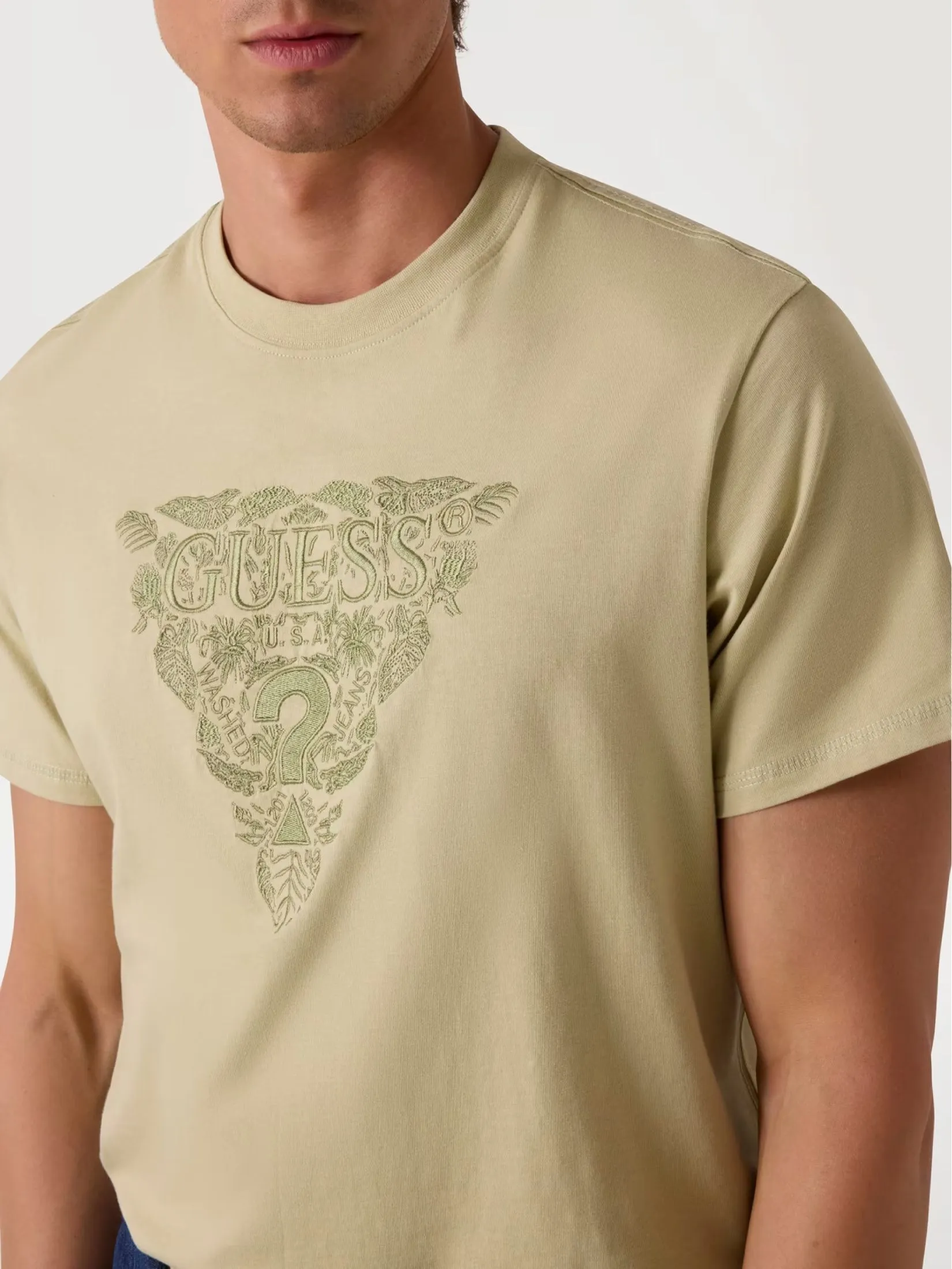 GUESS GUESS MEN Regular-fit Logo T-Shirt  M5GI16K8FQ4  -  Green