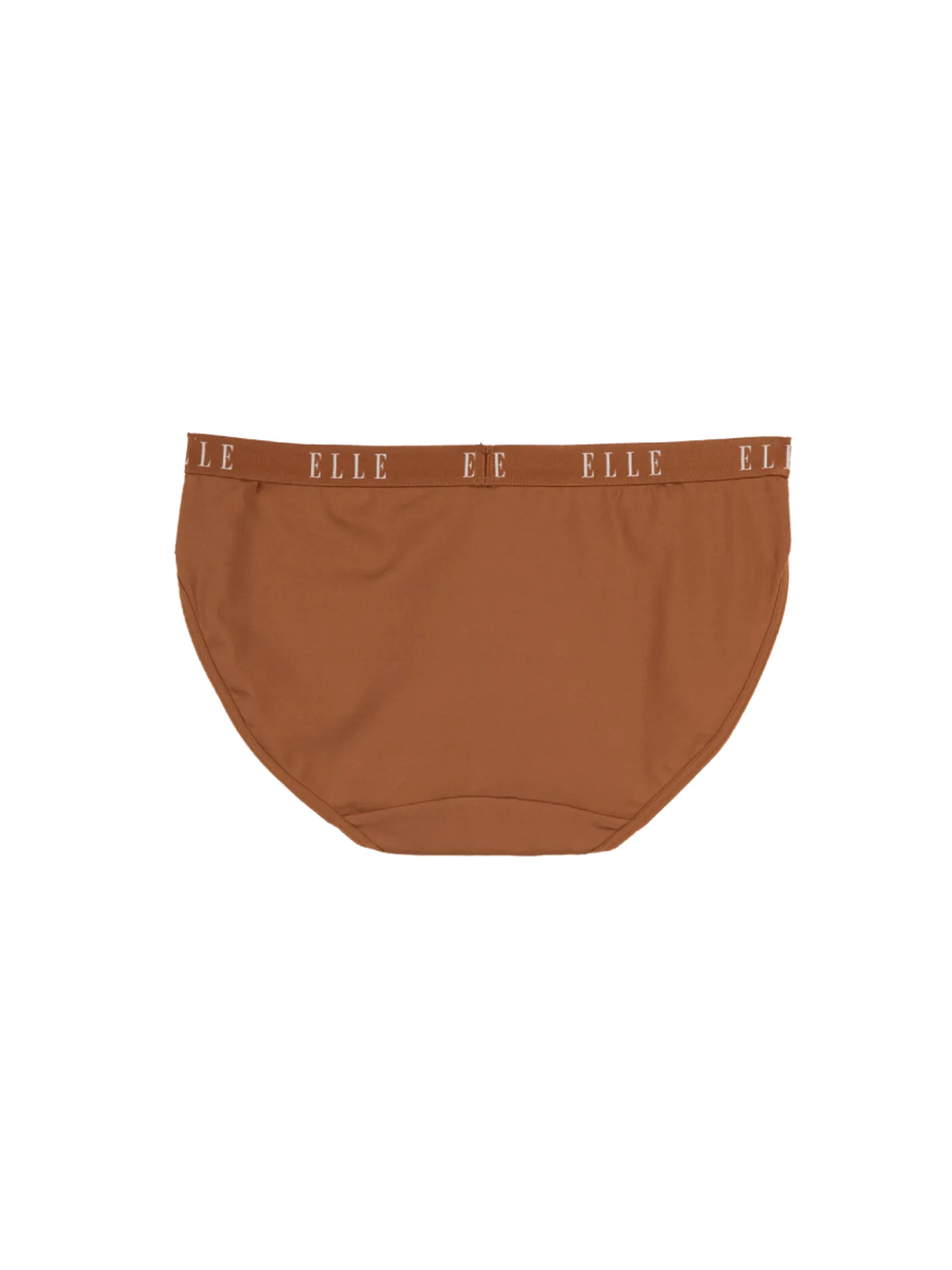 ELLE LINGERIE Women Sexy Lowrise Panties woven elastic waistband ELLE LOGO LU1946 - Brown