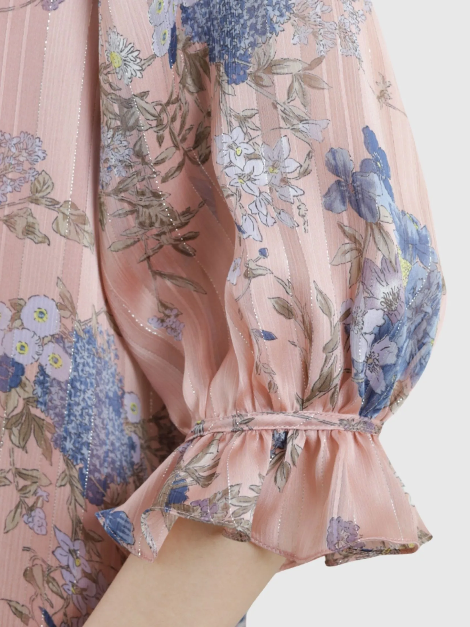 MIKIKO Women Blouse Chiffon Metalic Pink