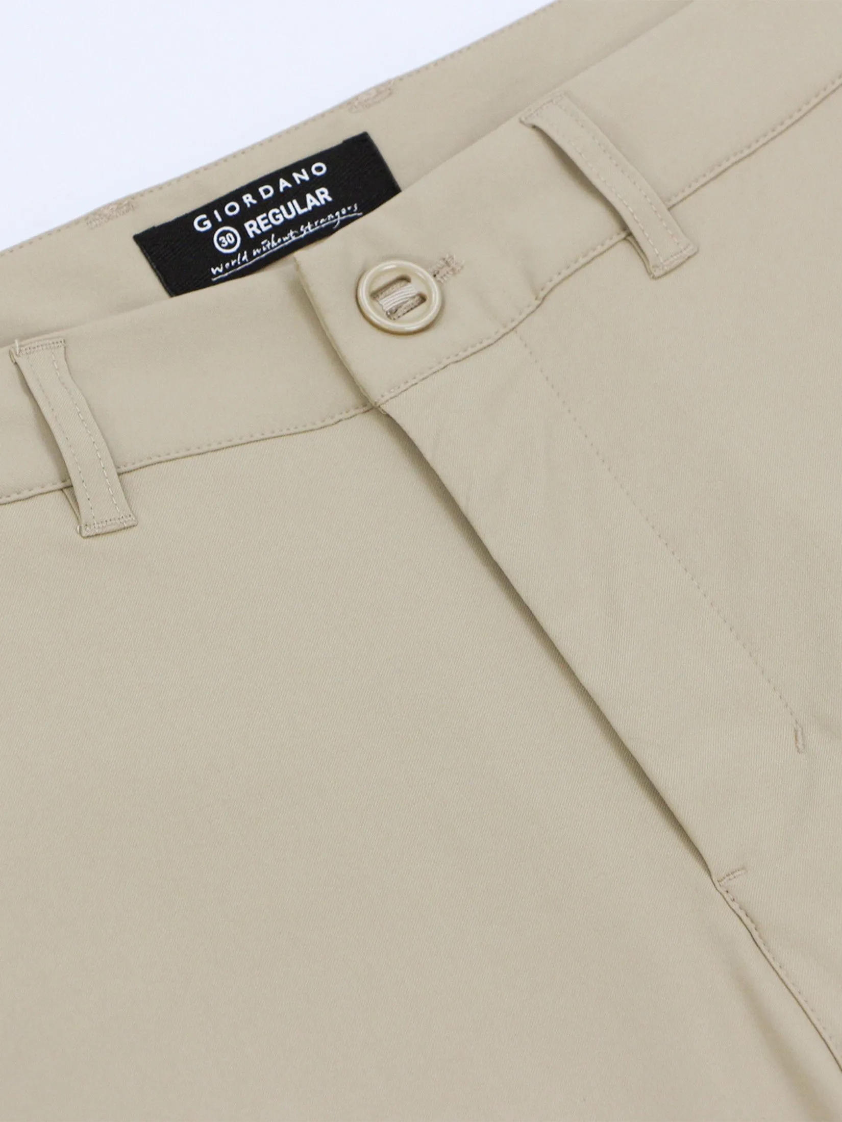 GIORDANO Men's Regular Stretch Khaki Pants Crockery khaki