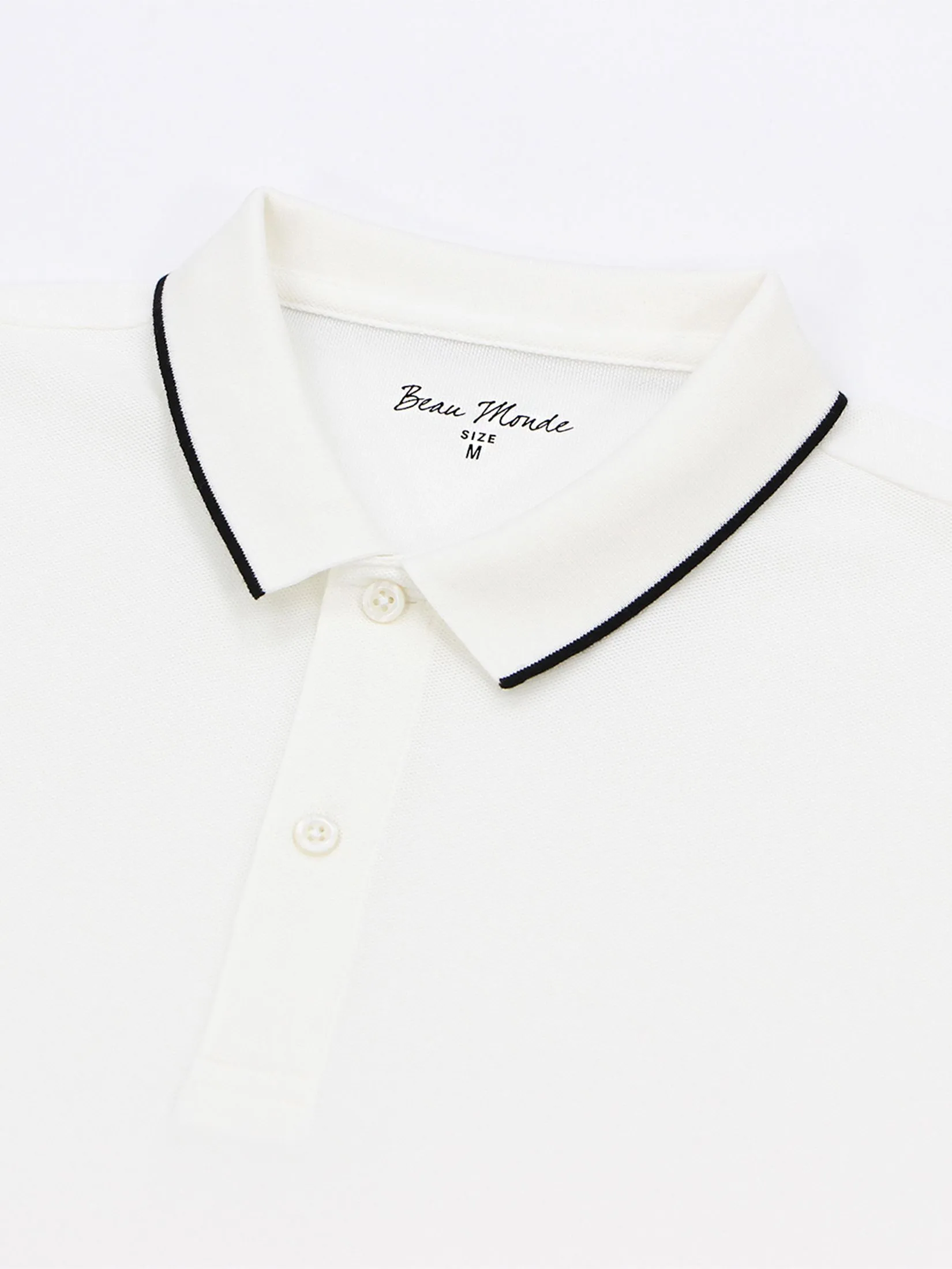 GIORDANO Beau Monde | Men's Cool Jade Solid Polo (Online Exclusive) Snow White