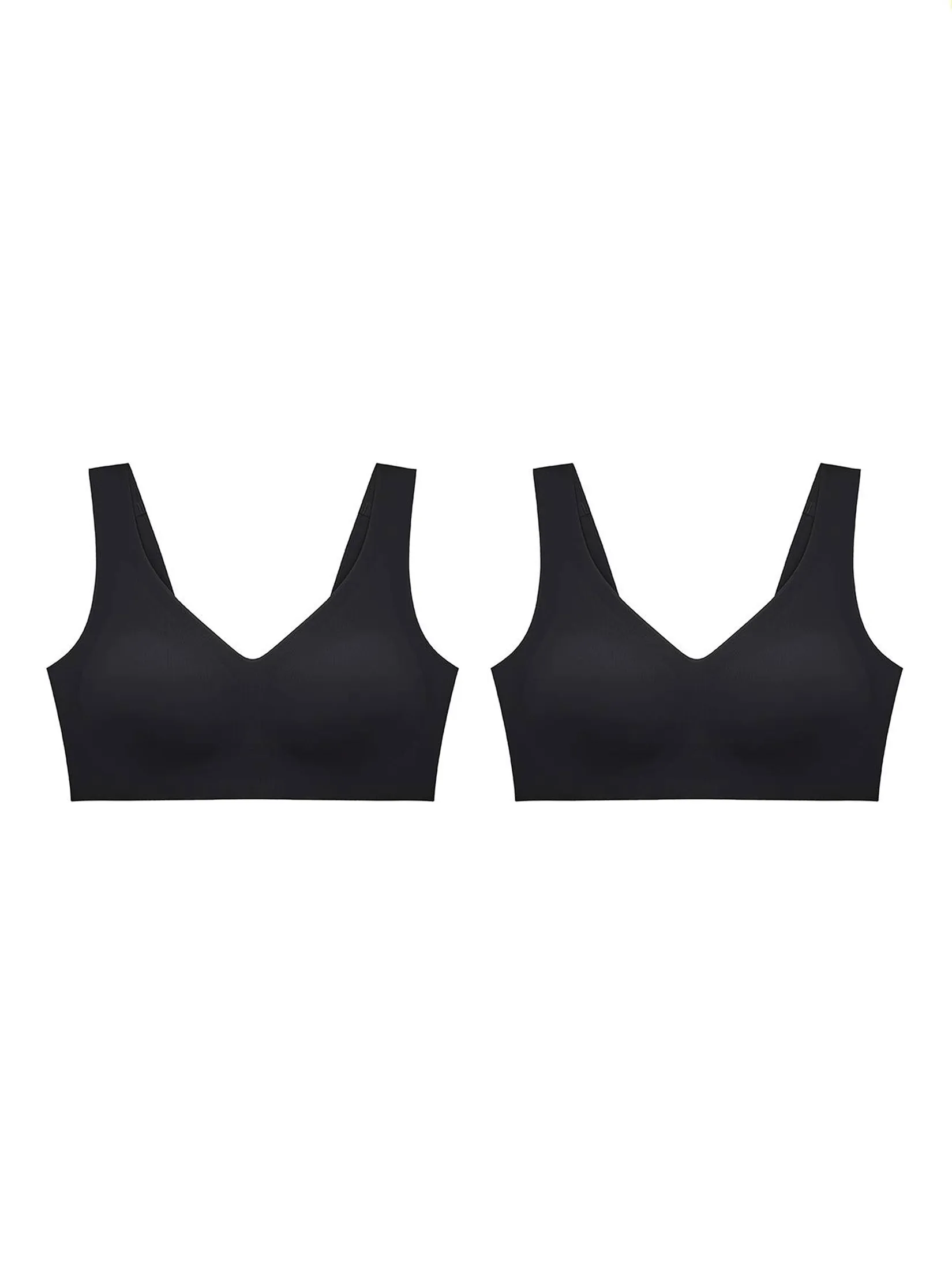 SABINA [Pack 2 Piece] [Online Exclusive]  Perfect Bra Seamless Wireless Bra - Black