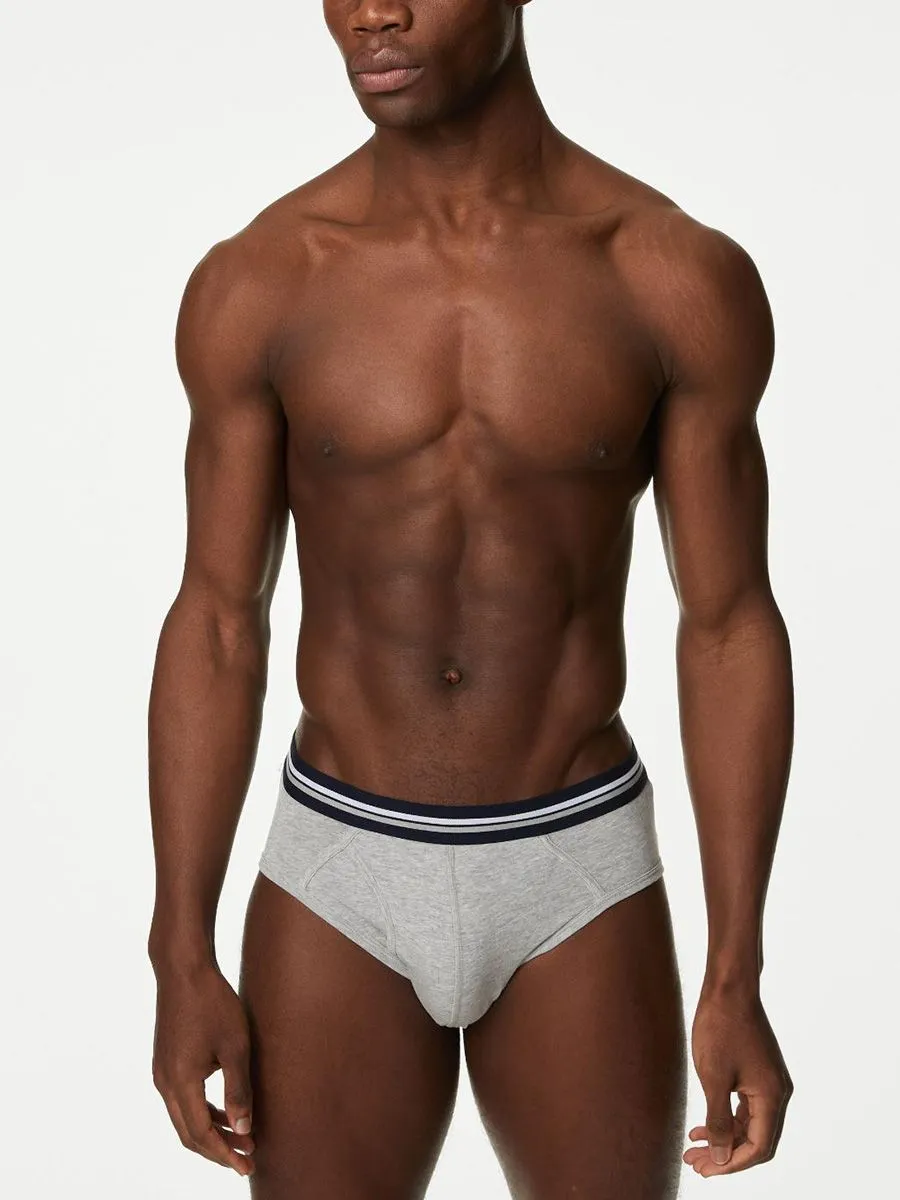 MARKS & SPENCER Men Brief Cotton Rich Cool & Fresh 5pk Zz_Multi