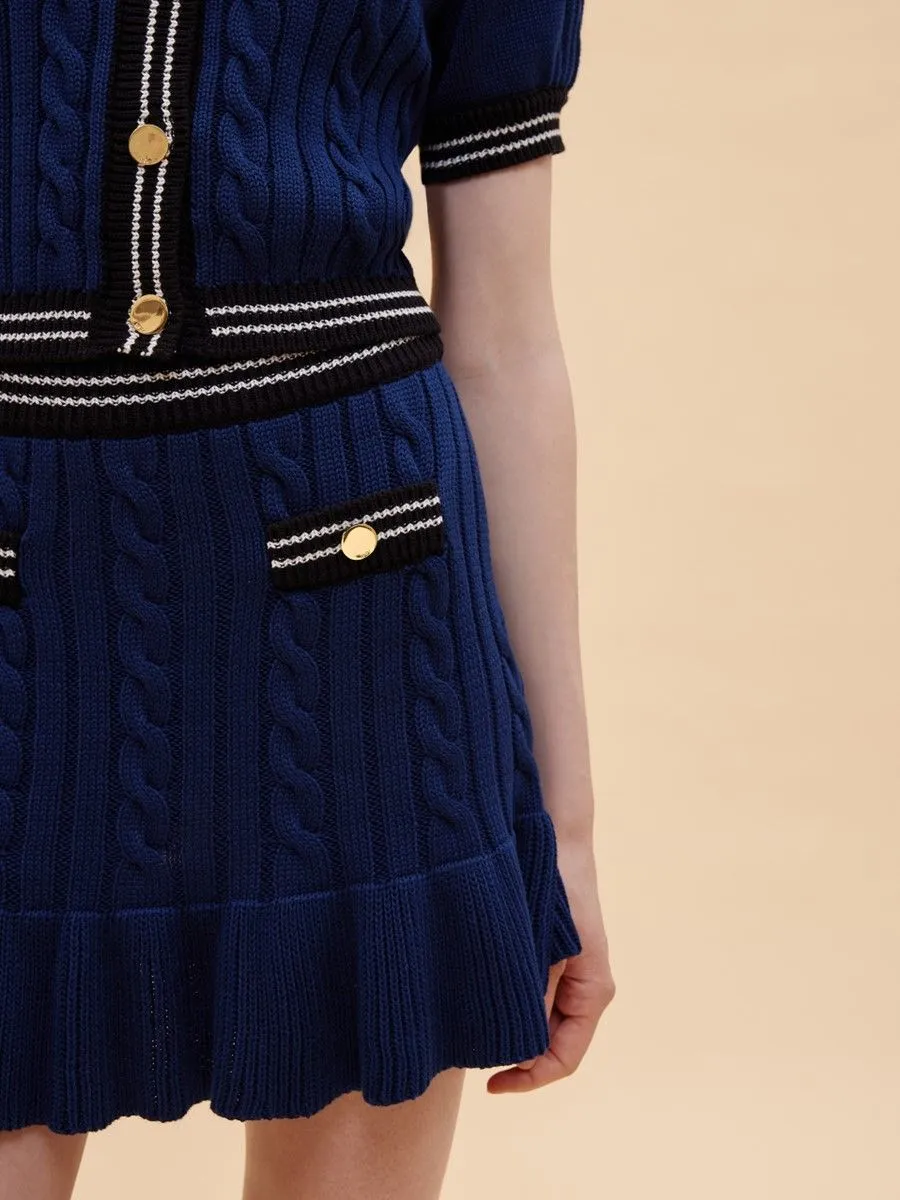 ASV ( SS24 ) Rosabella Knitted Women Mini Skirt Navy Blue