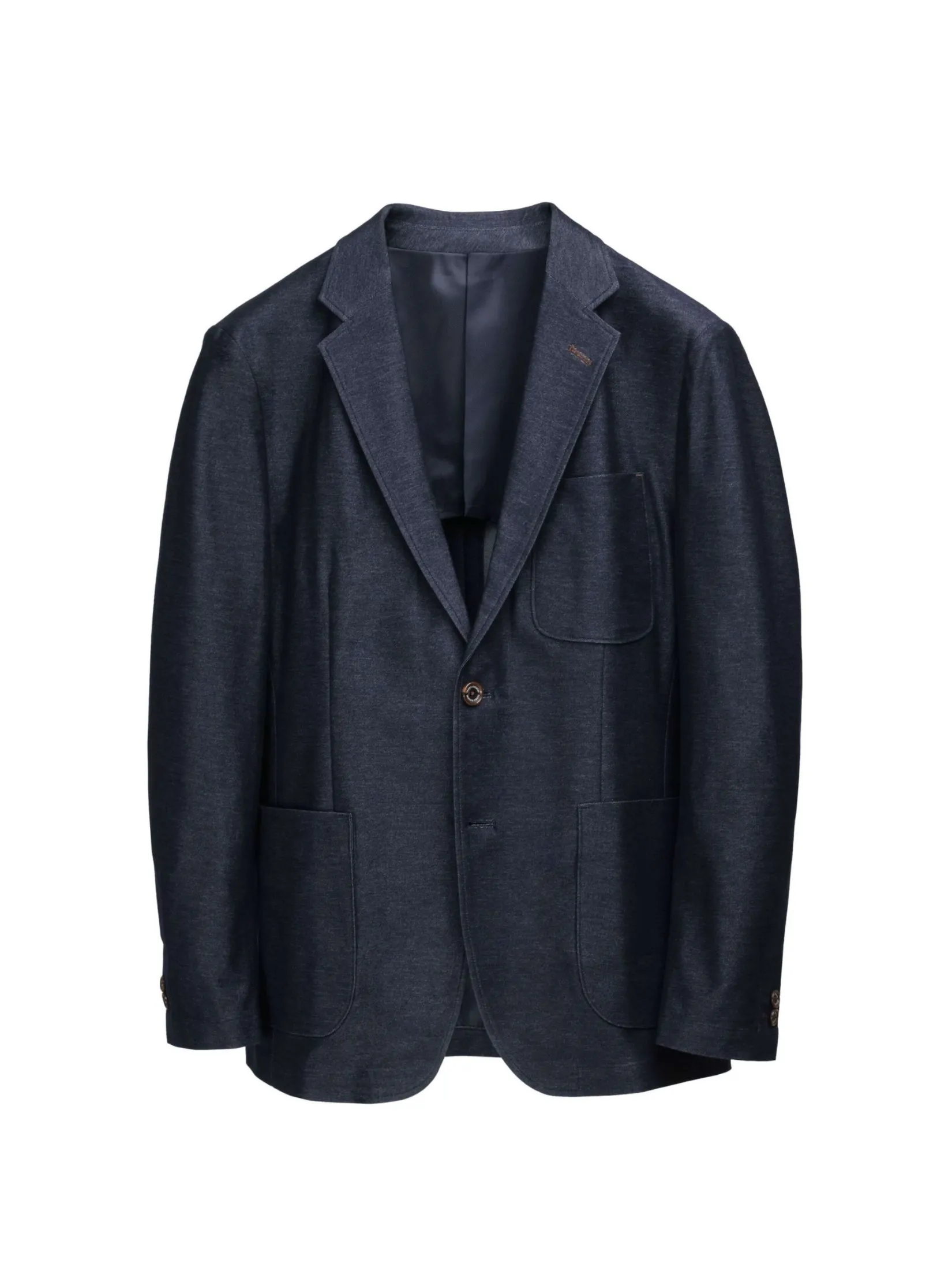 TAKEO KIKUCHI MEN NAVY TWILL JERSEY CASUAL SUIT JACKET