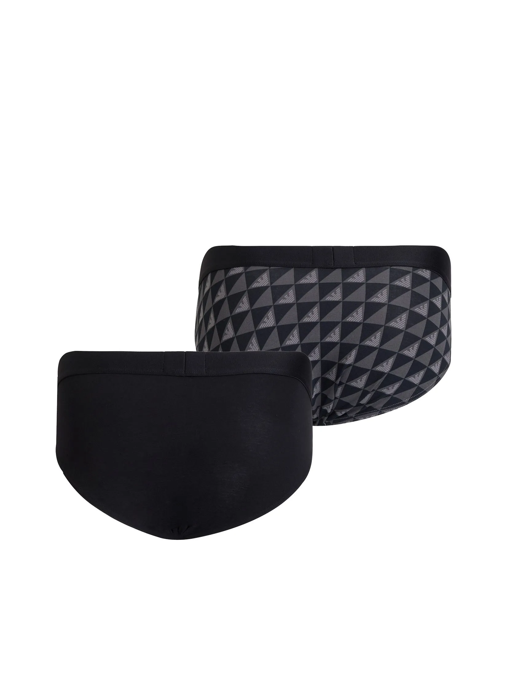 EMPORIO ARMANI Men Brief 2 Pack FW25 MC271 Blk Eagle Check/Blk