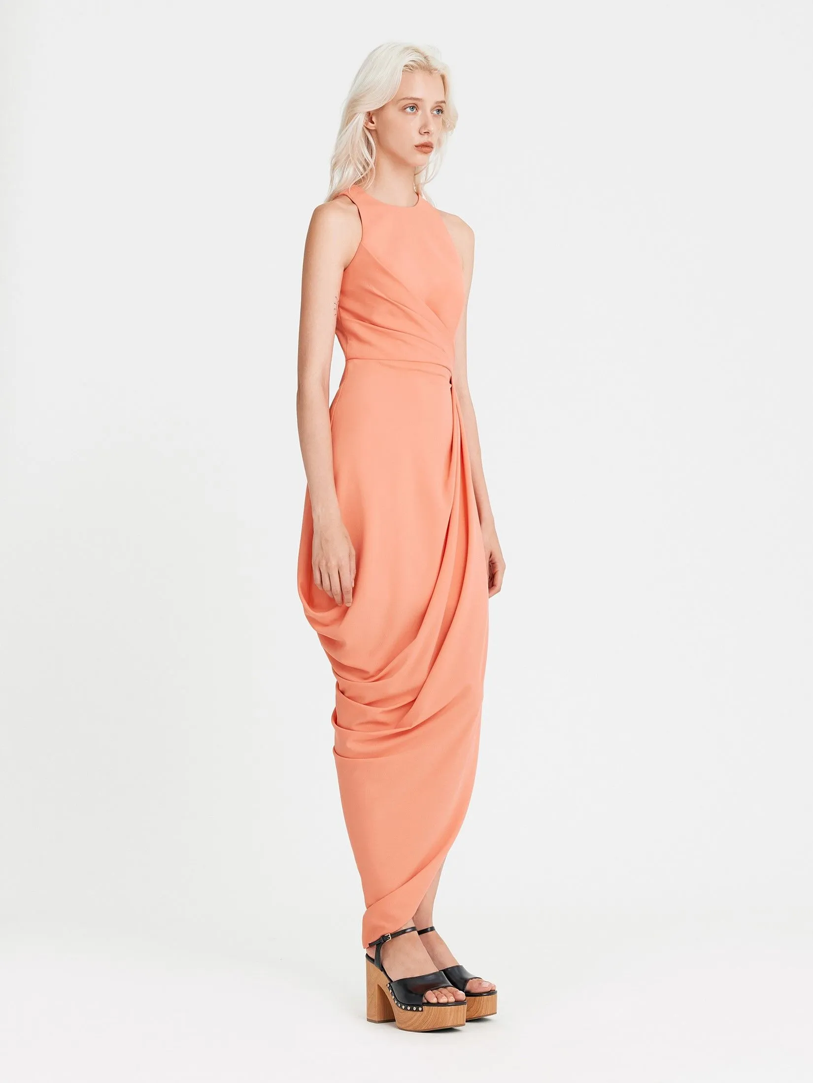 ASV (AW24)Ashly Draped Women Dress Orange