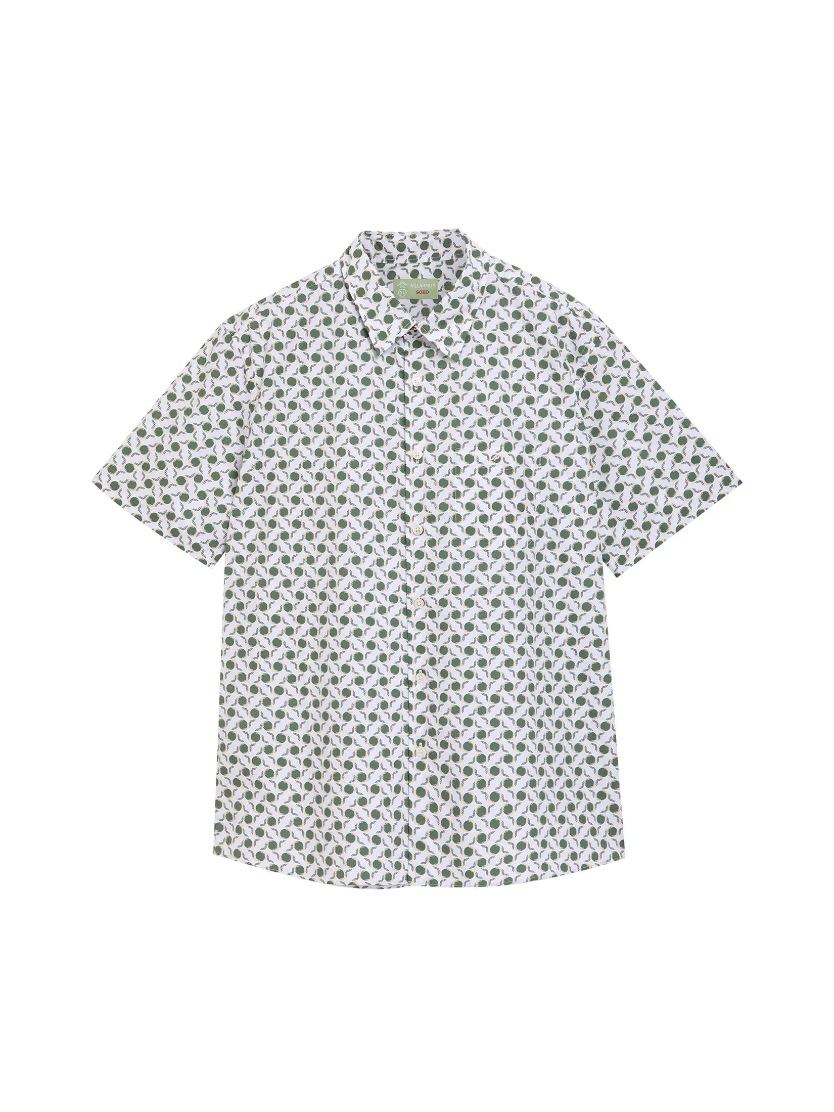 ALUMNUS Men Shirt Short Sleeves Dark Olive Green