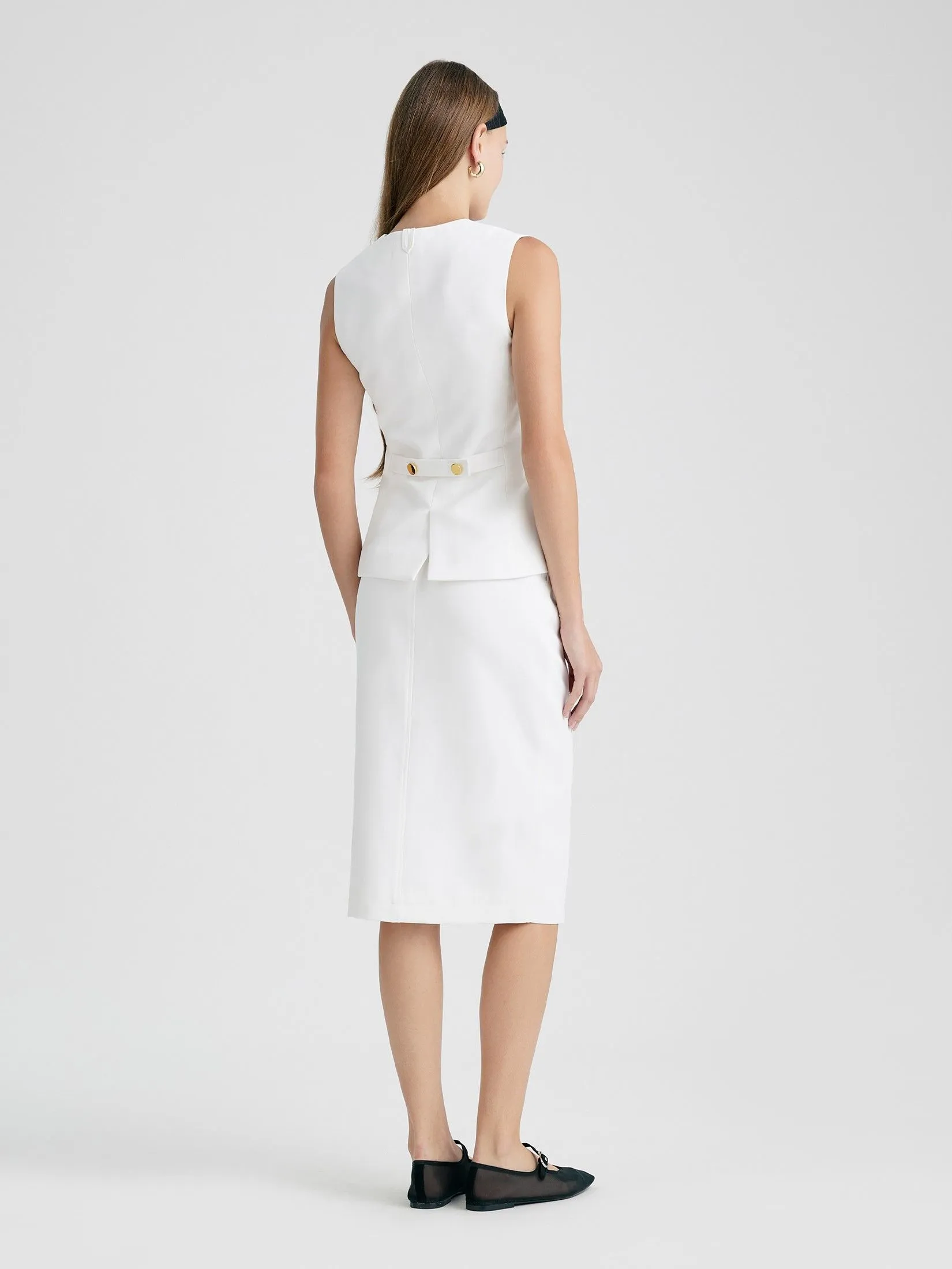 ASV (AW24)Ameena Women Pencil Skirt White