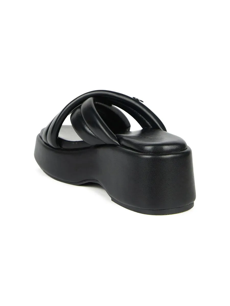 SHU WOWEN  BEDDY 2.5" TINY SIGNET CROSS WEDGES - BLACK