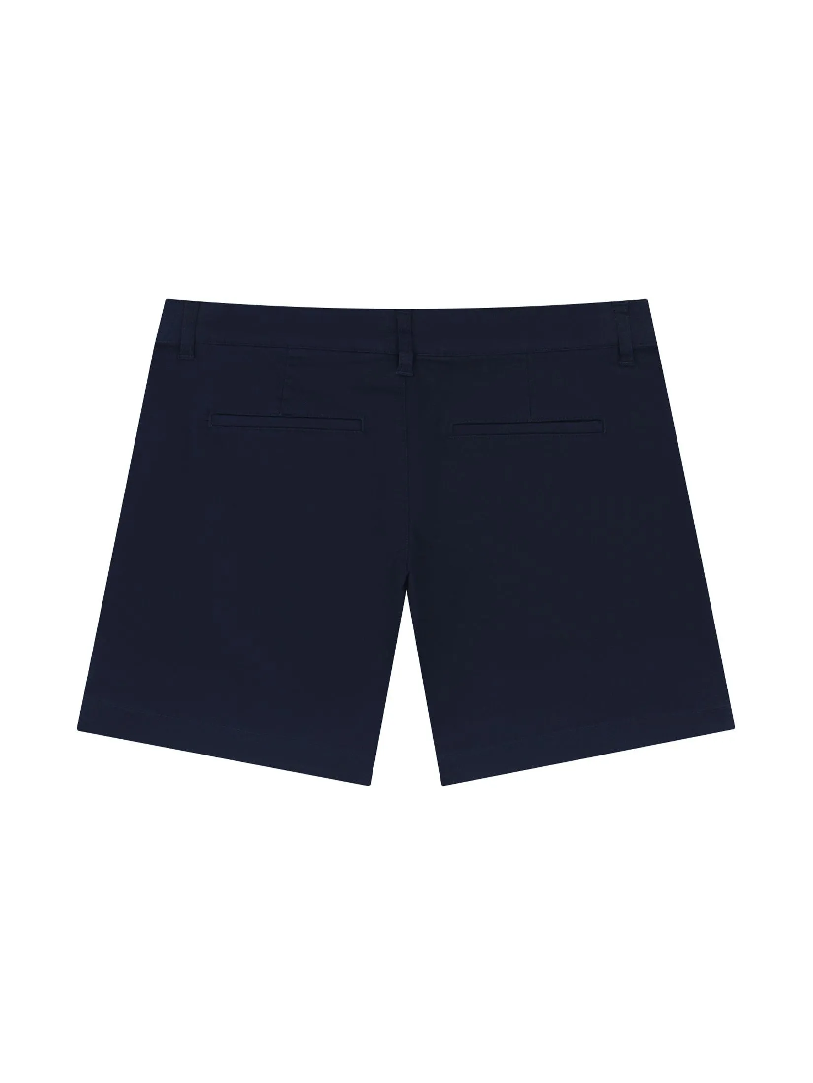 GIORDANO Women's Slim Twill Pocket Shorts (180° Elastic Waist) Navy
