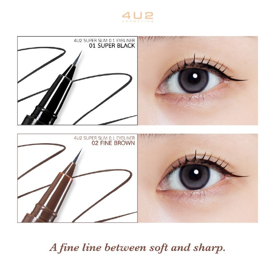 #4U2 Super Slim 0.1 Eyeliner 0.5g 01