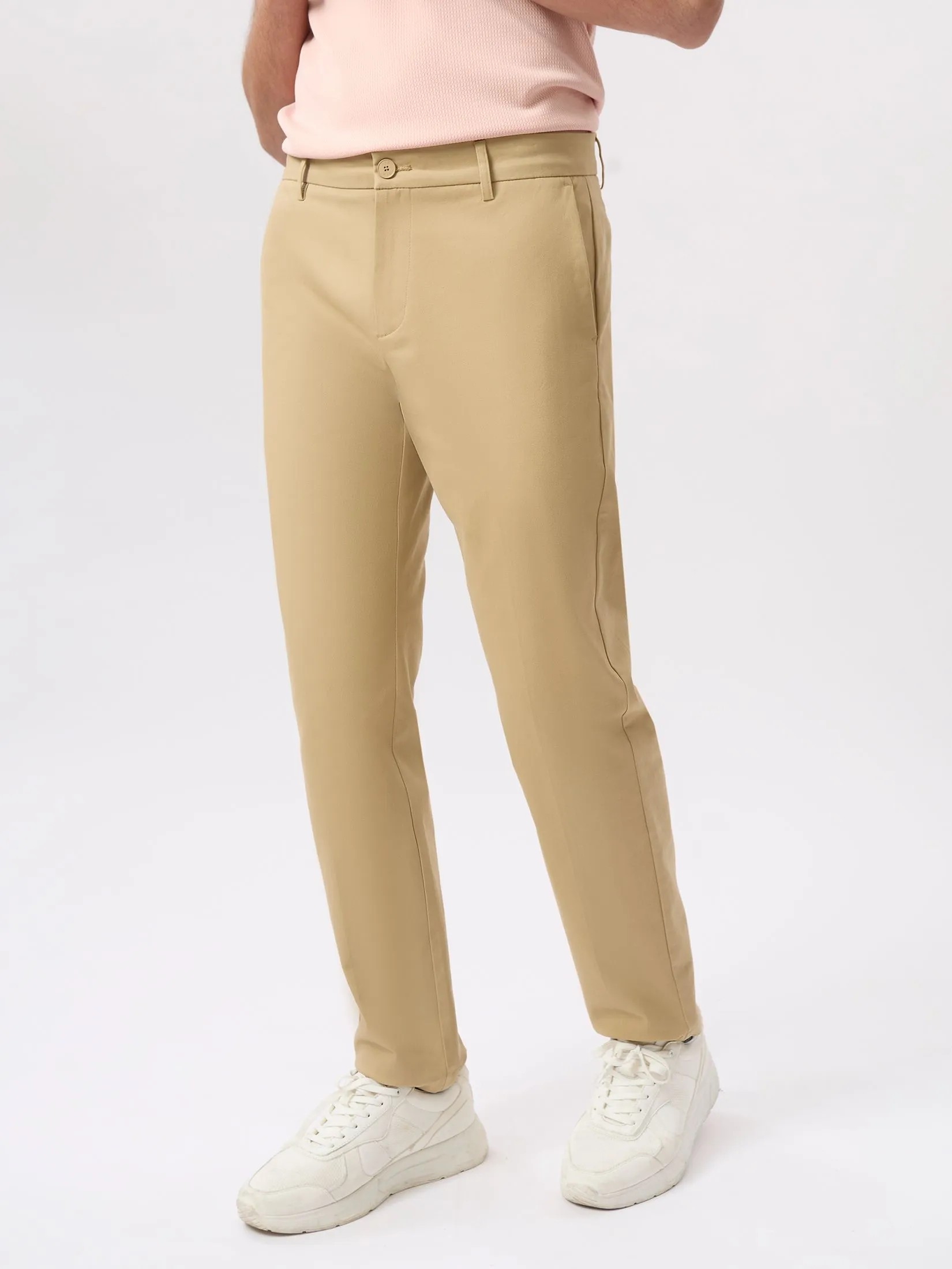 LTD Slim Fit Chino Pants Men Beige