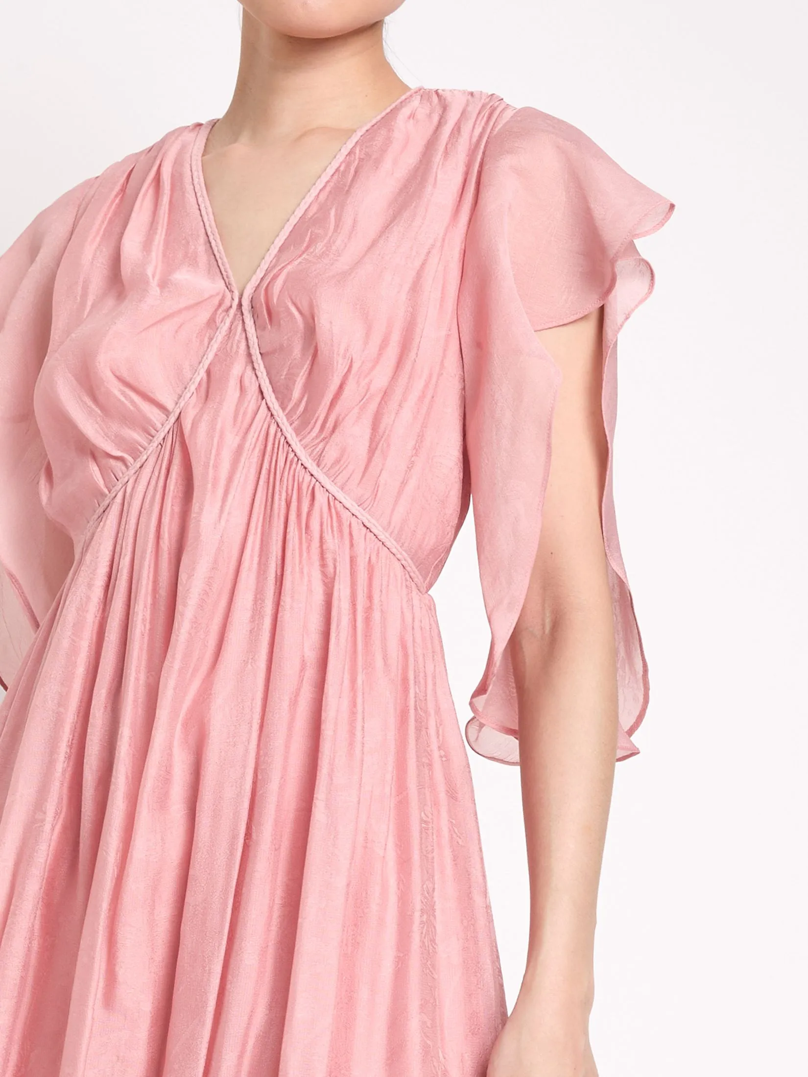 EXPRESSIONS EVENING Women Maxi Dress V-Neck With Front Twist