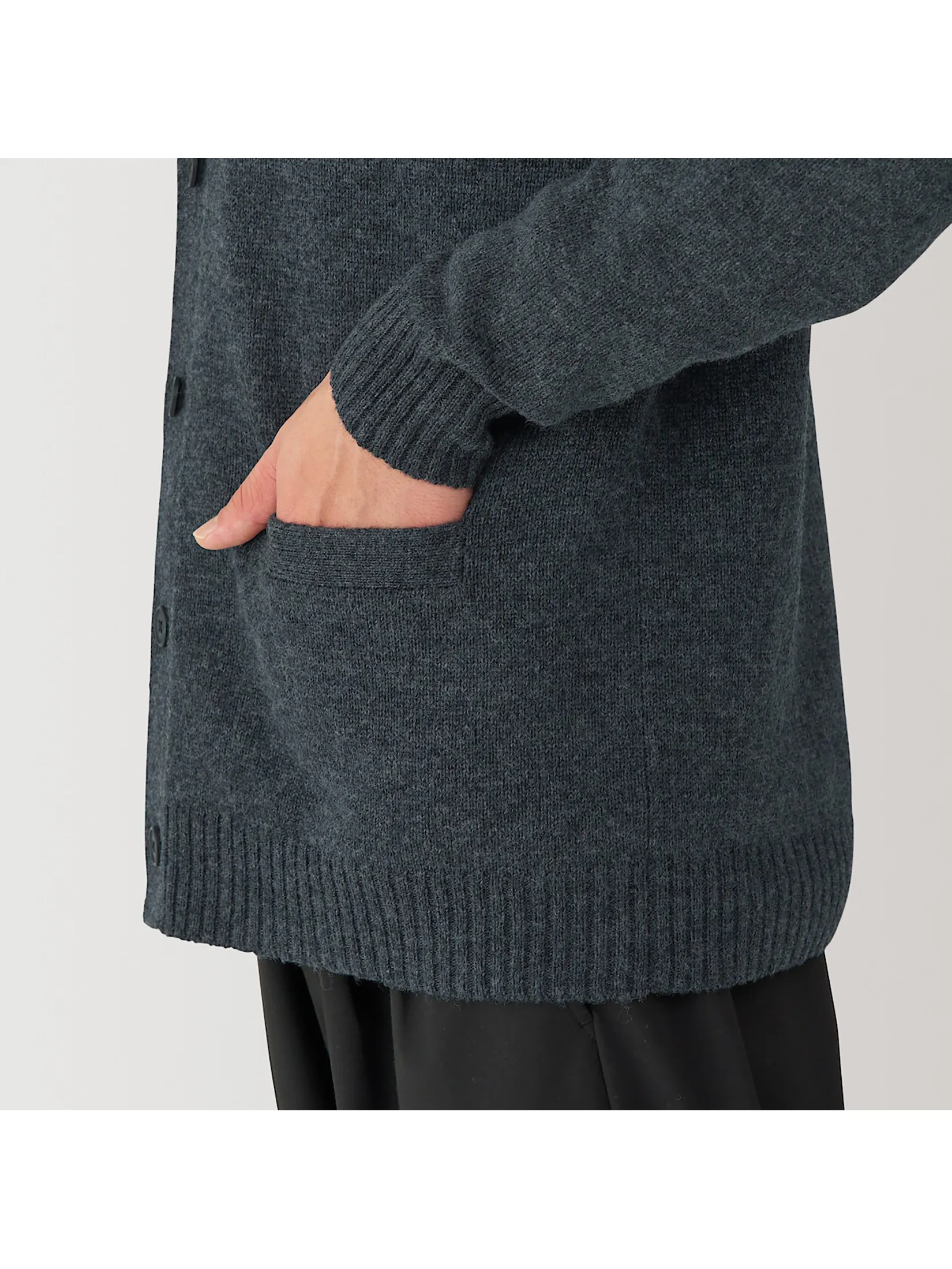 MUJI Men Cardigan Washable Mid-Gauge V-Neck