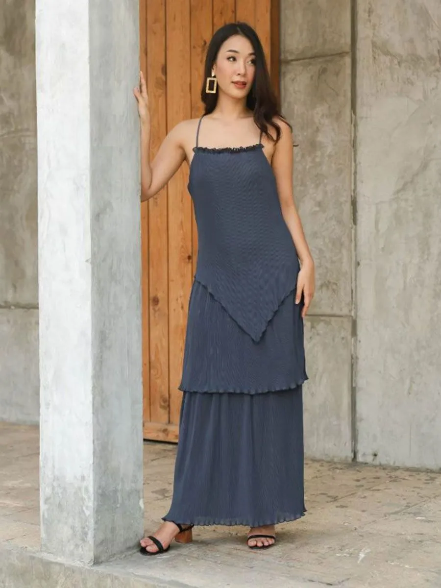 ROSE THE LABEL Bluebell Chiffon Dress ROSEBLUEBELLCH Charcoal