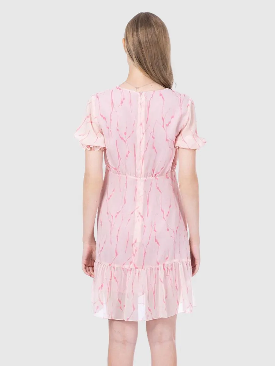 AMILA Women Dress Chiffon Angora Pink