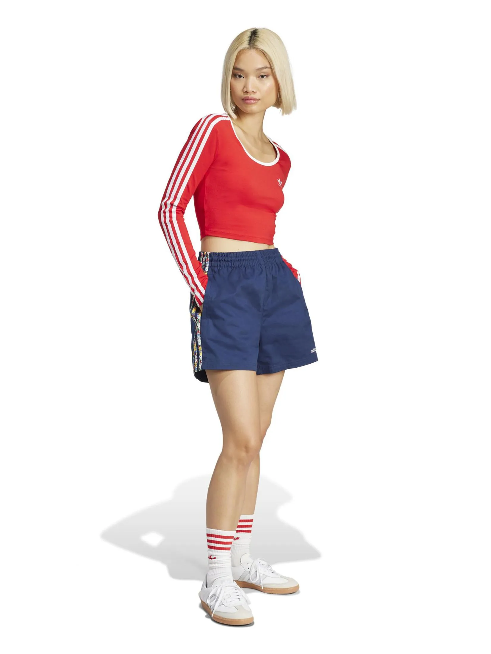 ADIDAS Women Shorts Adidas Originals X Liberty London 3-Stripes Infill Night Indigo / Multicolor