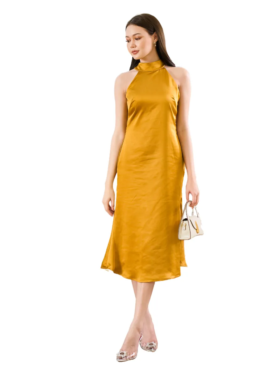 ROSE THE LABEL Gold Eliza Dress