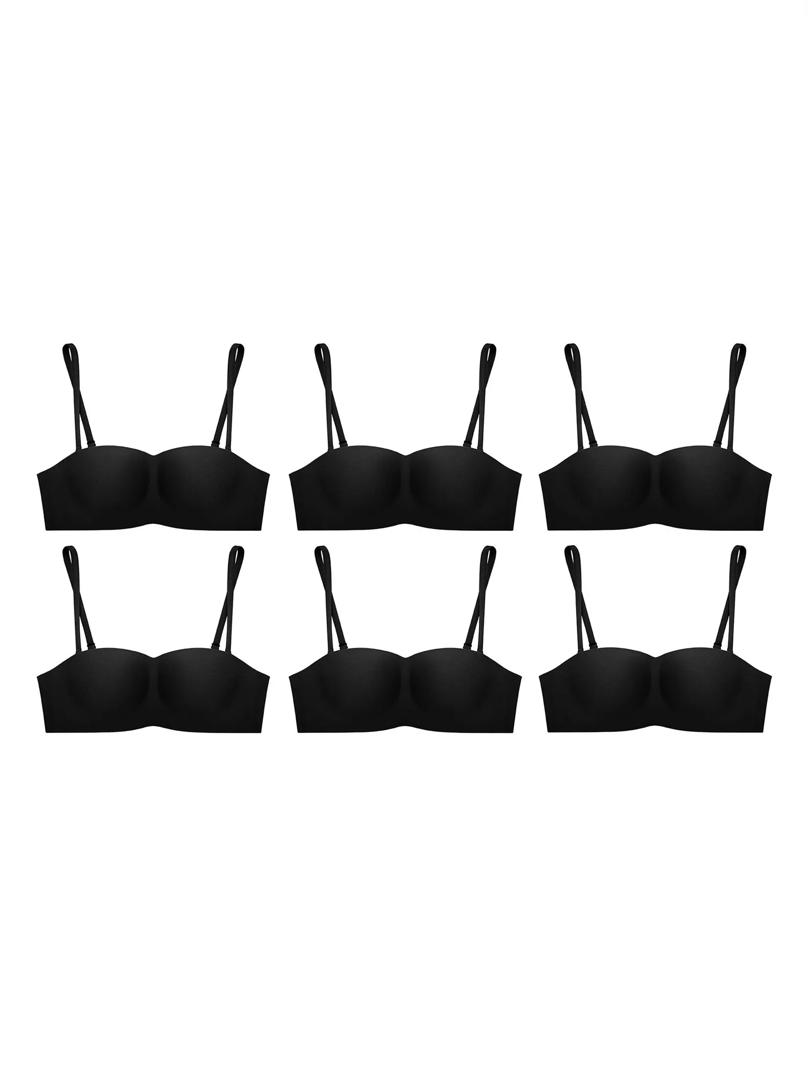 SABINA [ Pack 6 Piece ] [Online Exclusive] Bra Woman Pretty Perfect Wireless Strapless - Black