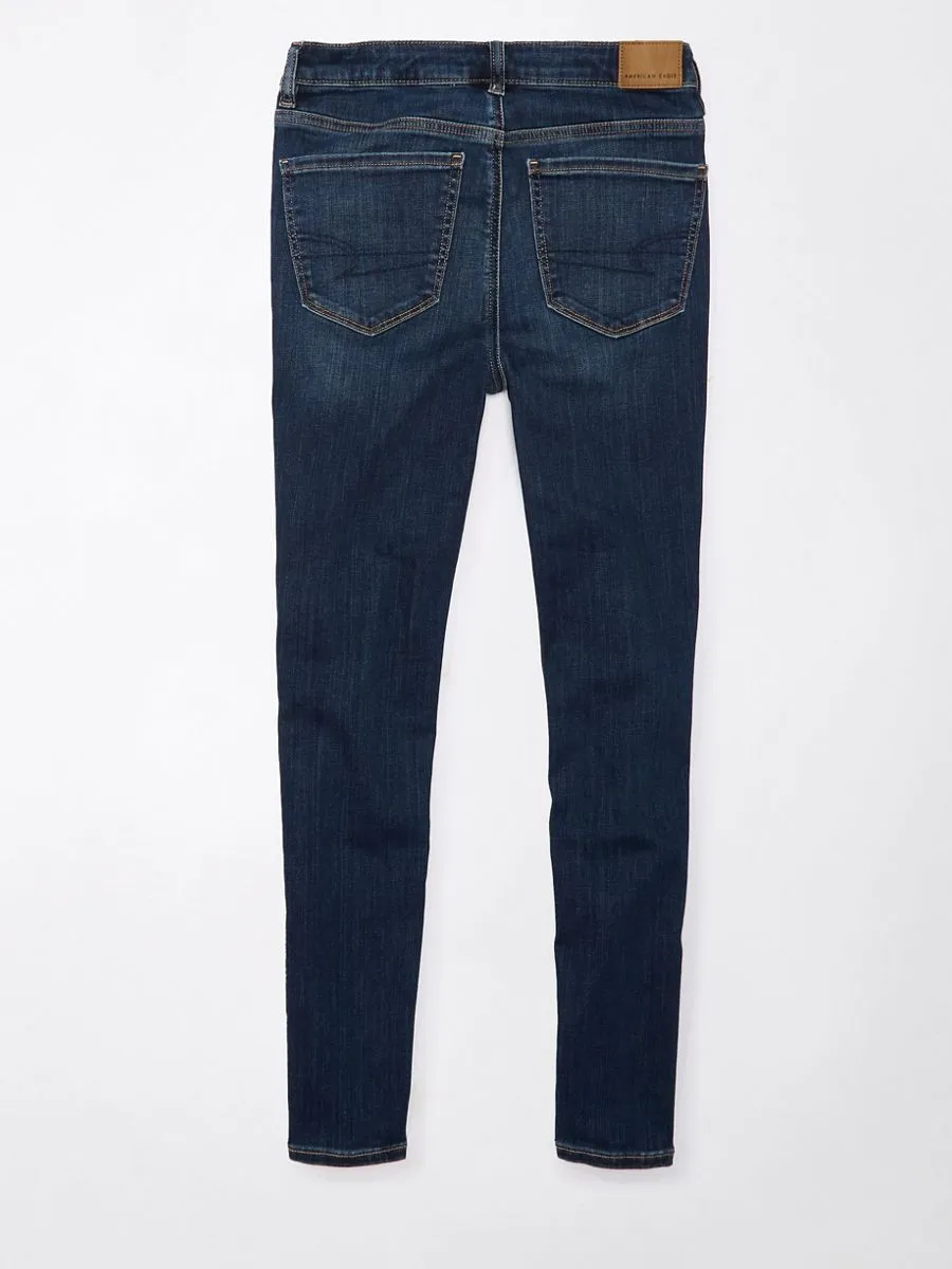 AMERICAN EAGLE WOMEN HIGH-RISE JEGGING CROP 074 SIMPLY DARK