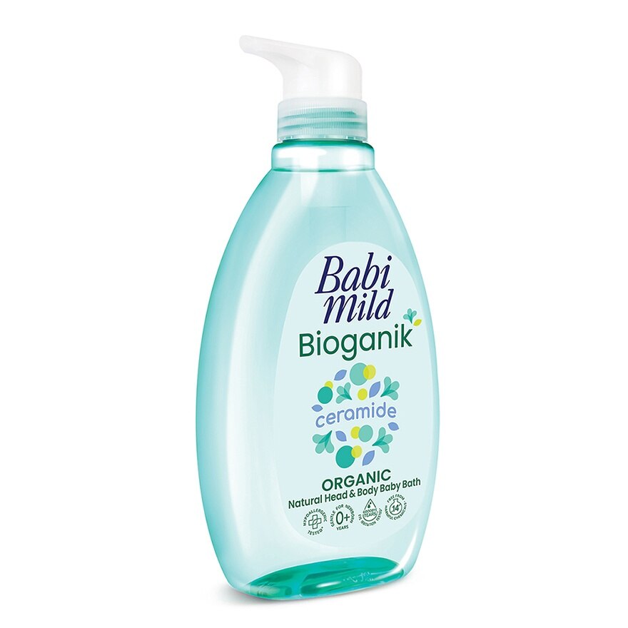 Babi Mild Baby Bath Bioganik Organic Natural Head  Body 800 Ml.