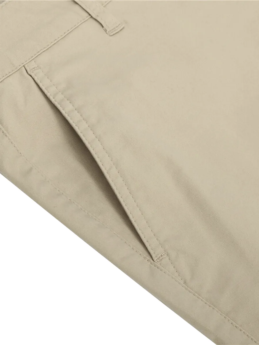 GIORDANO Women's Twill Mid-Rise Slim Fit Pocket Shorts (180 Elastic Waistband) Desert Khaki