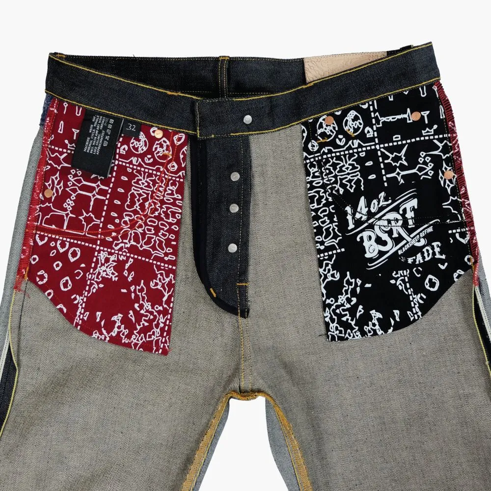 BLACK SHEEP JEANS Dark Blue Straight Fit Jeans 14oz. BSRF-M-ST202