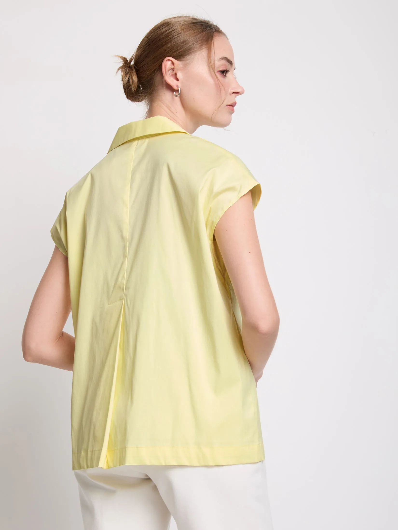 EASY PIECES Women Blouse Short Sleeves Button-Up with Collar