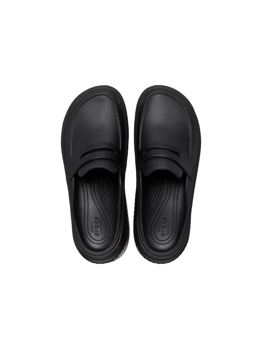 CROCS UNISEX STOMP LOAFER CLOG - BLACK/BLACK
