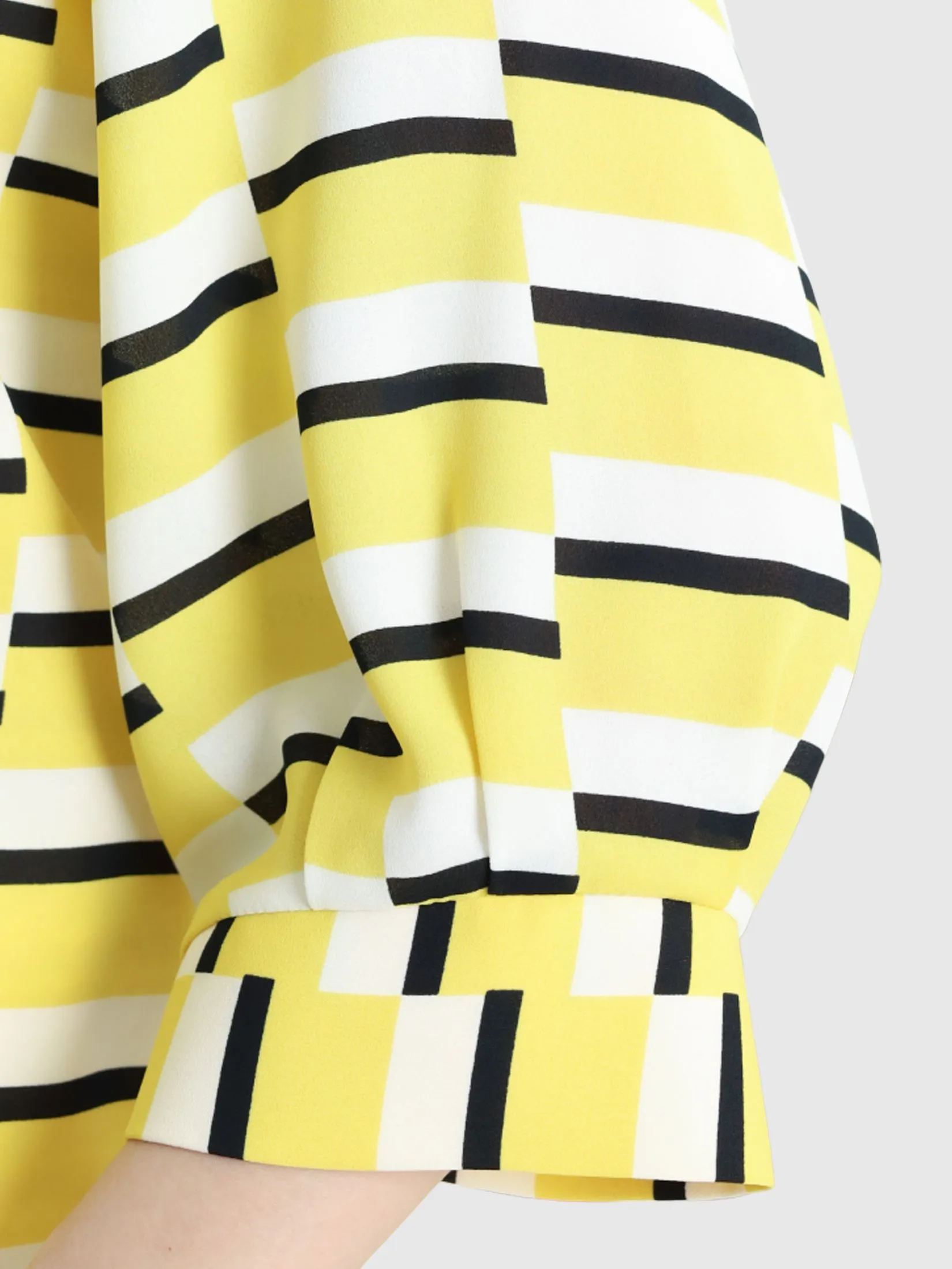 MIKIKO Women Shirt Chiffon Print Yellow