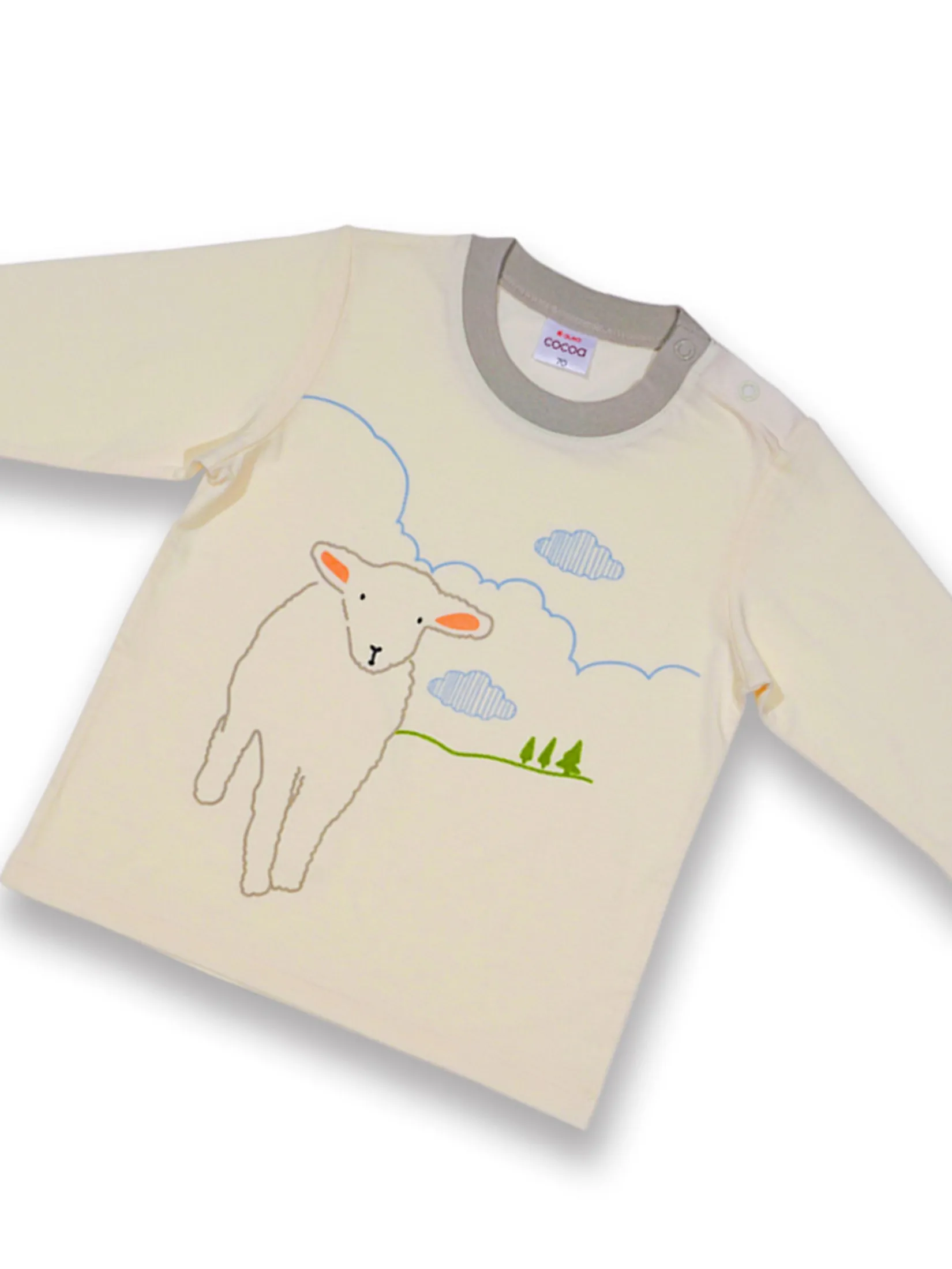 AUKA Cream,Long-sleeved shirts child,Cocoa Sheep.