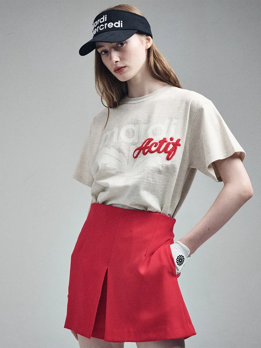 MARDI MERCREDI ACTIF T-Shirt Actif Bloommardi Oatmeal Red F