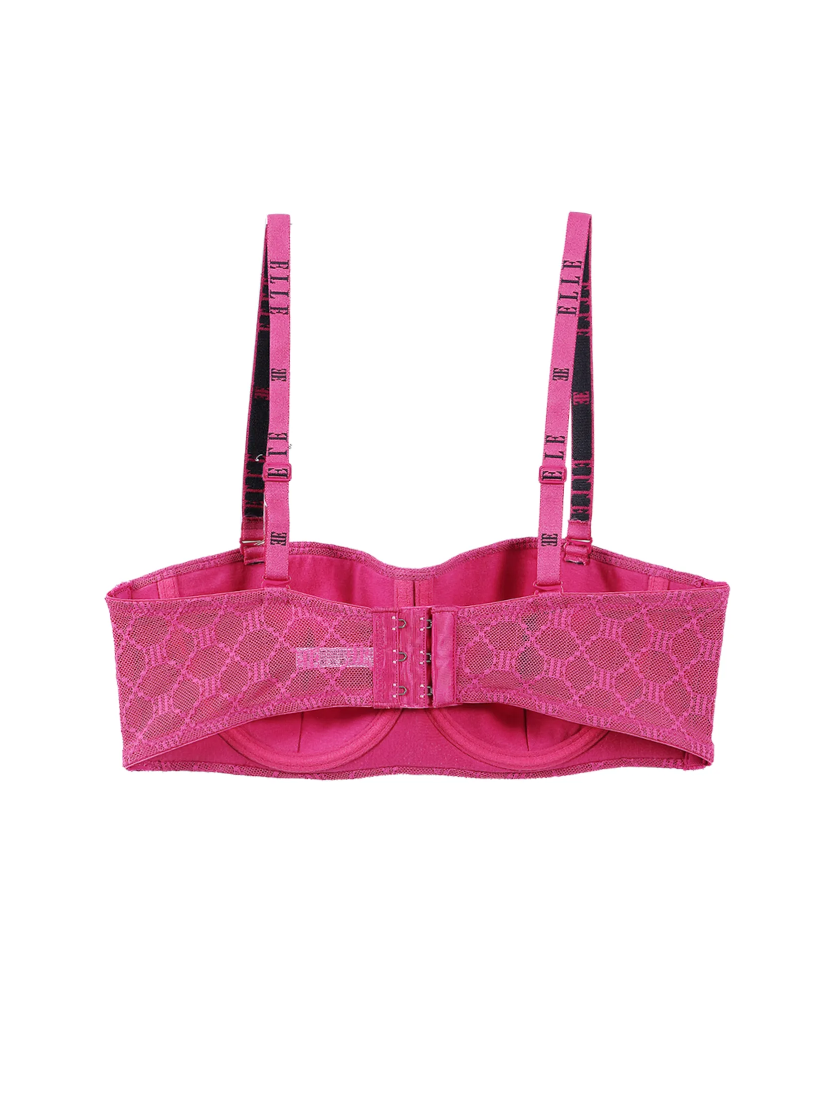 ELLE LINGERIE Women Strapless bra with underwire lace fabric ELLE LOGO pattern LB8602 - Raspberry