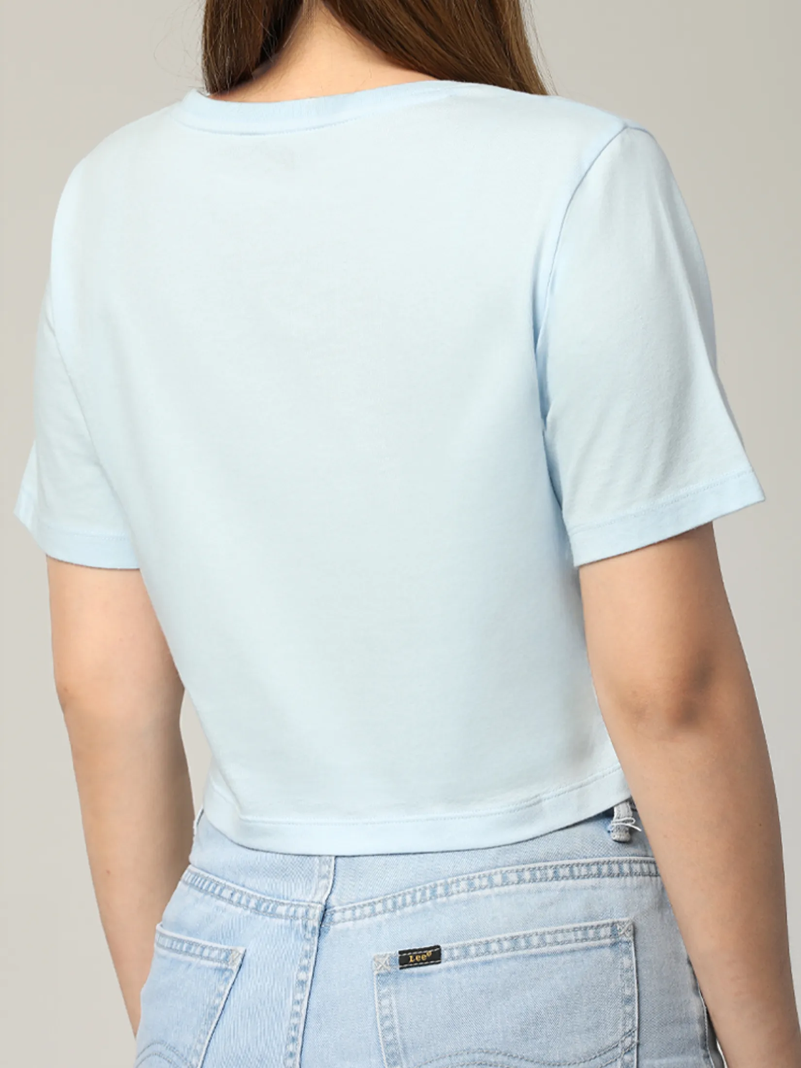 LEE Women s Tee Short Sleeve Crop Fit Blue
