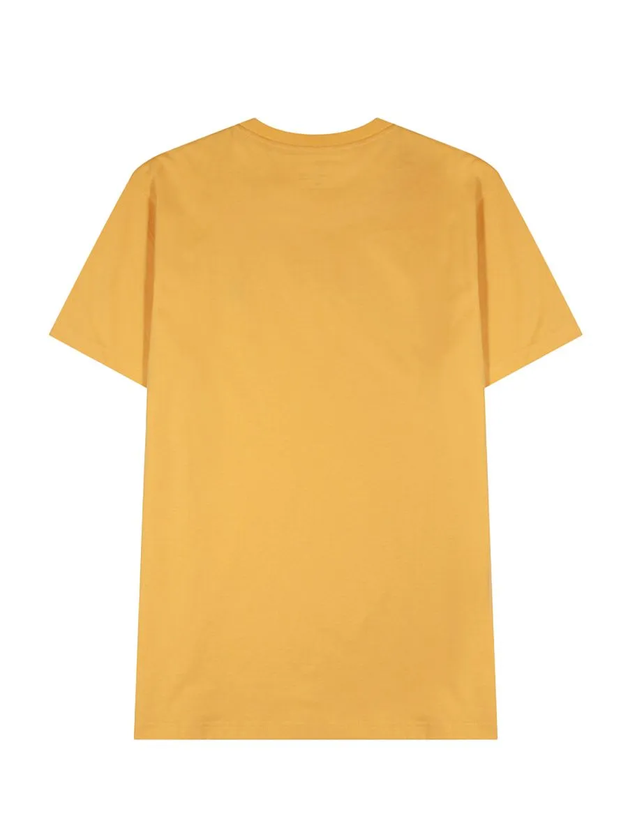 GIORDANO Men's Slim Fit Embroidery Tee (Classic Man) Jolly Yellow