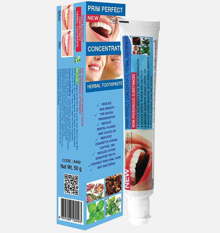 Концентрированная отбеливающая зубная паста Prim Perfect в тюбике 50 гр