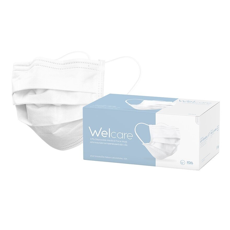 Welcare Disposable Face Mask 50 Pcs/Box (White)