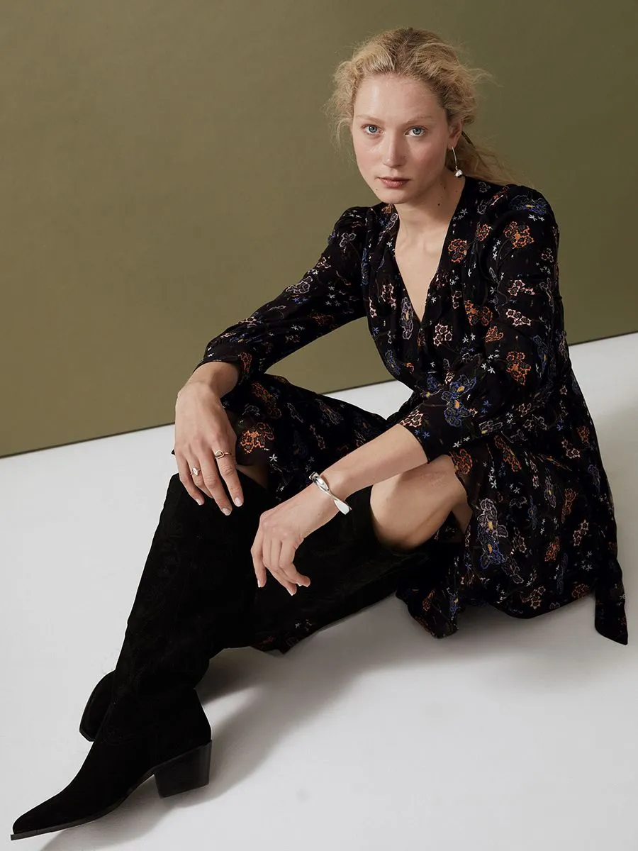 MARKS & SPENCER Floral V-Neck Frill Detail Midi Wrap Dress T533524UY4