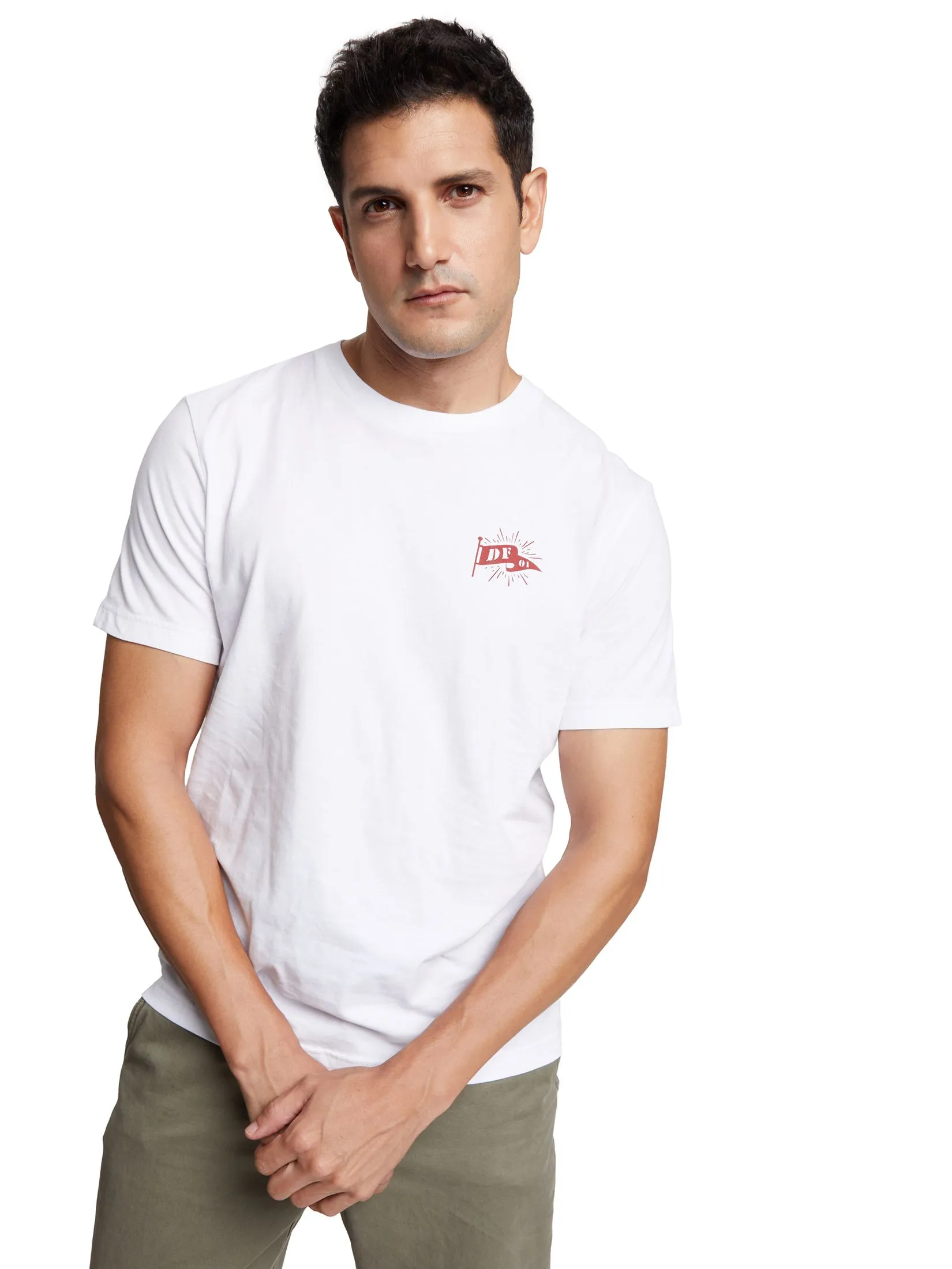 DEFRY 01 Men T-Shirt Short Sleeves Printed White Size - M