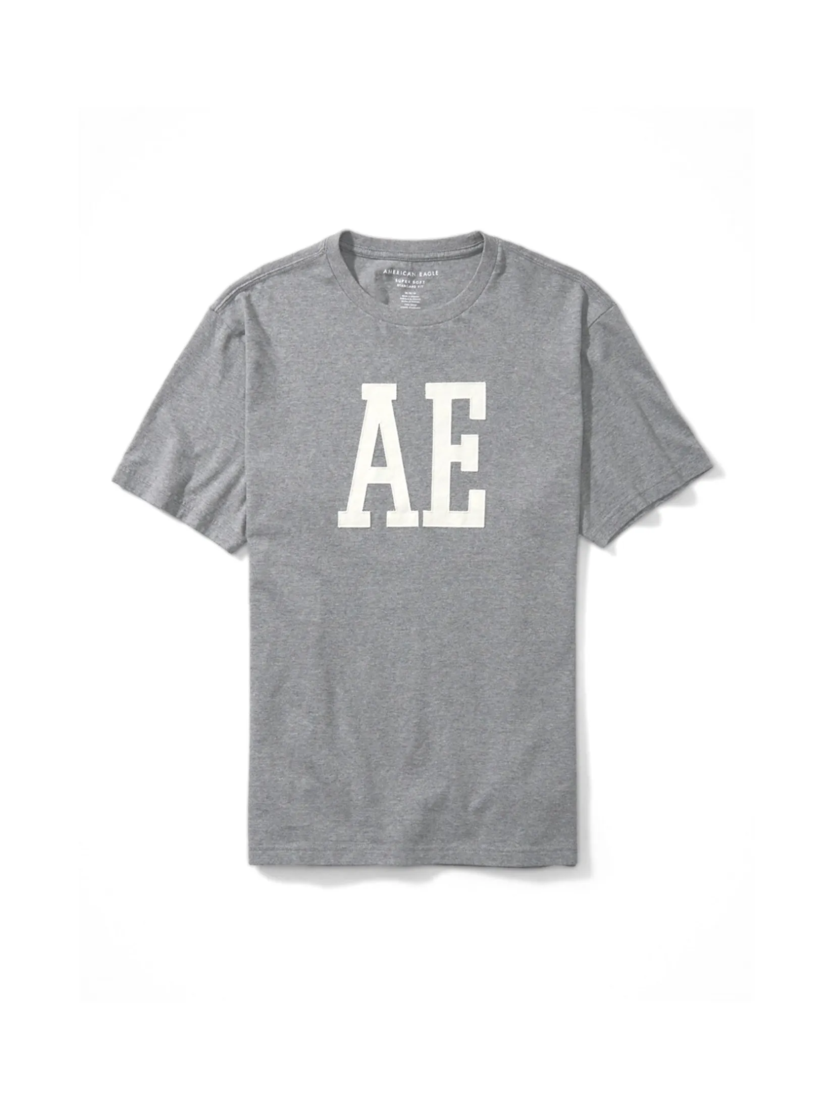 AMERICAN EAGLE MEN G ELEV INTL SS SET IN TEE- MEDIUM GREY HEATHER 012 MEDIUM HEATHER GRAY