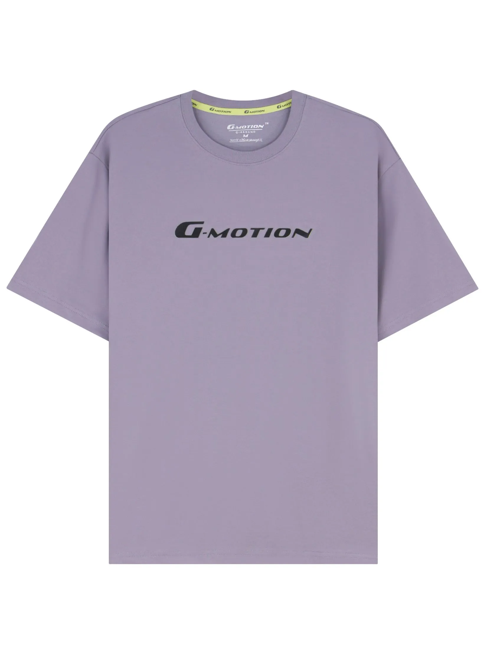 GIORDANO Men's Slim Jersey Sorona Printed Tee (G-Motion) Grey ridge Purple