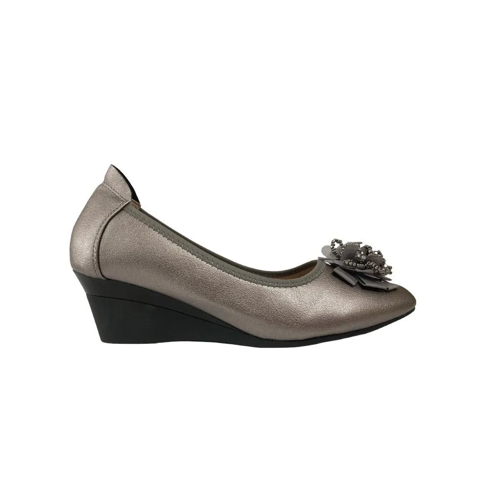 D'ARTE GREY WEDGE HEELS D75-22887 Size - 35 EU