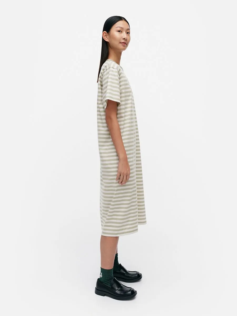 MARIMEKKO GREEN WOMAN TASARAITA OVERSIZED DRESS
