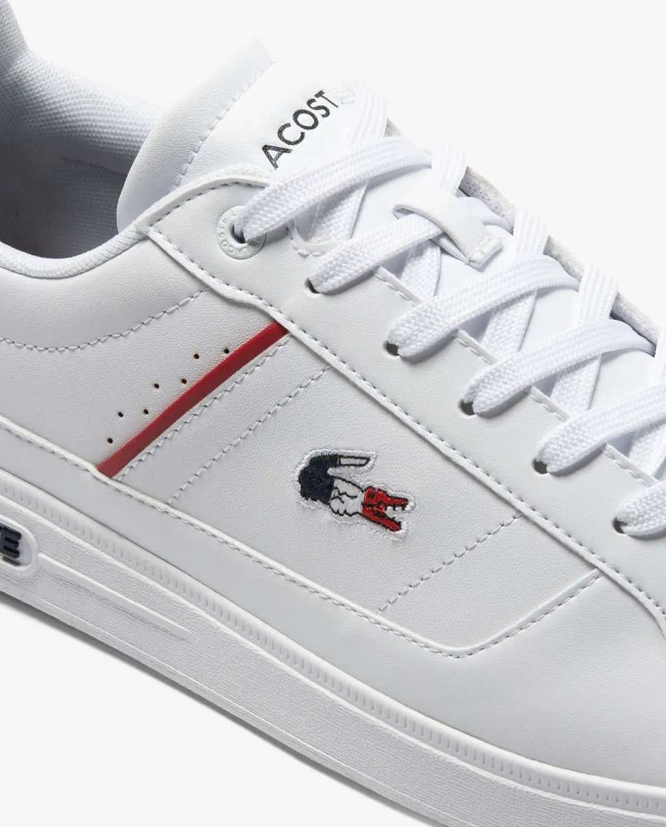 LACOSTE Men’s Lacoste Europa Pro Leather Heel Pop Trainers White