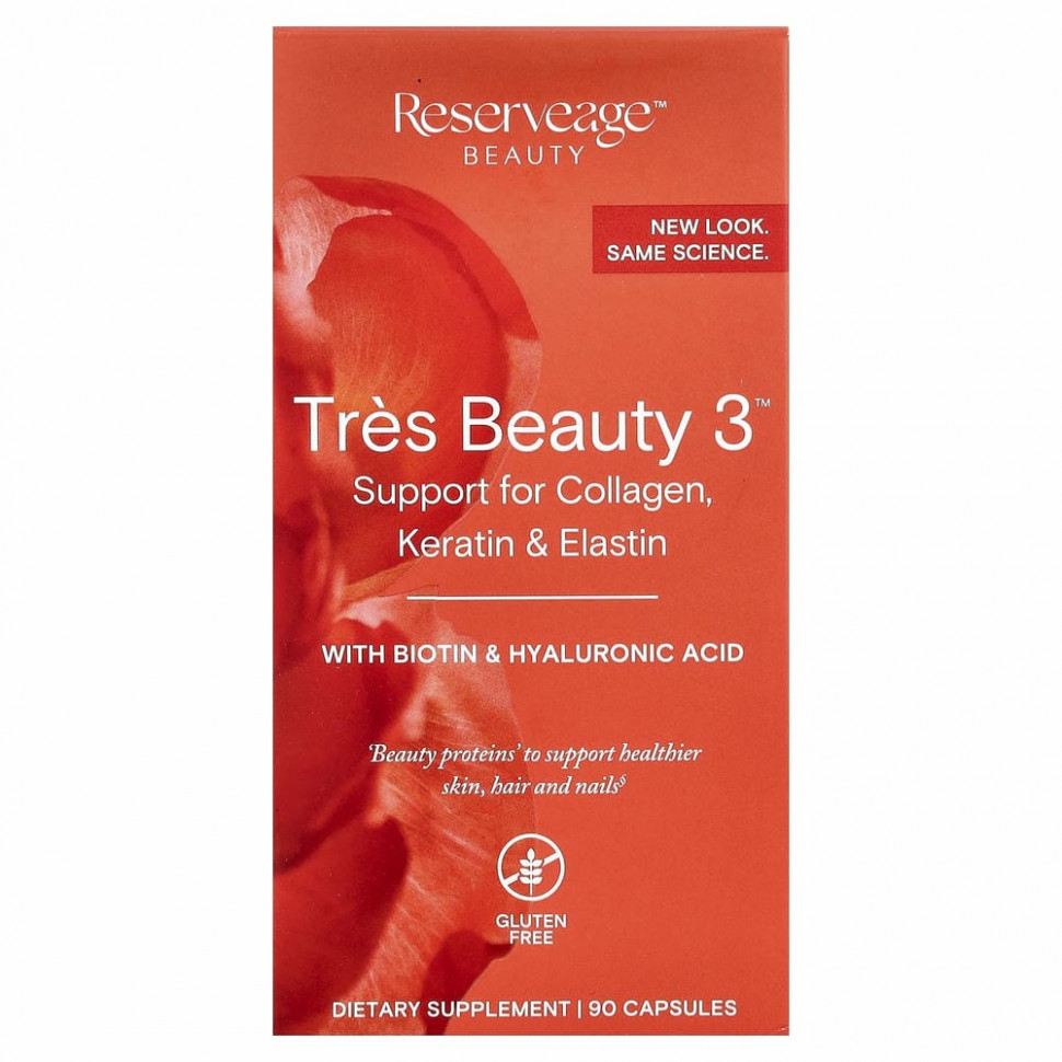 ReserveAge Nutrition, Tres Beauty 3, 90 капсул