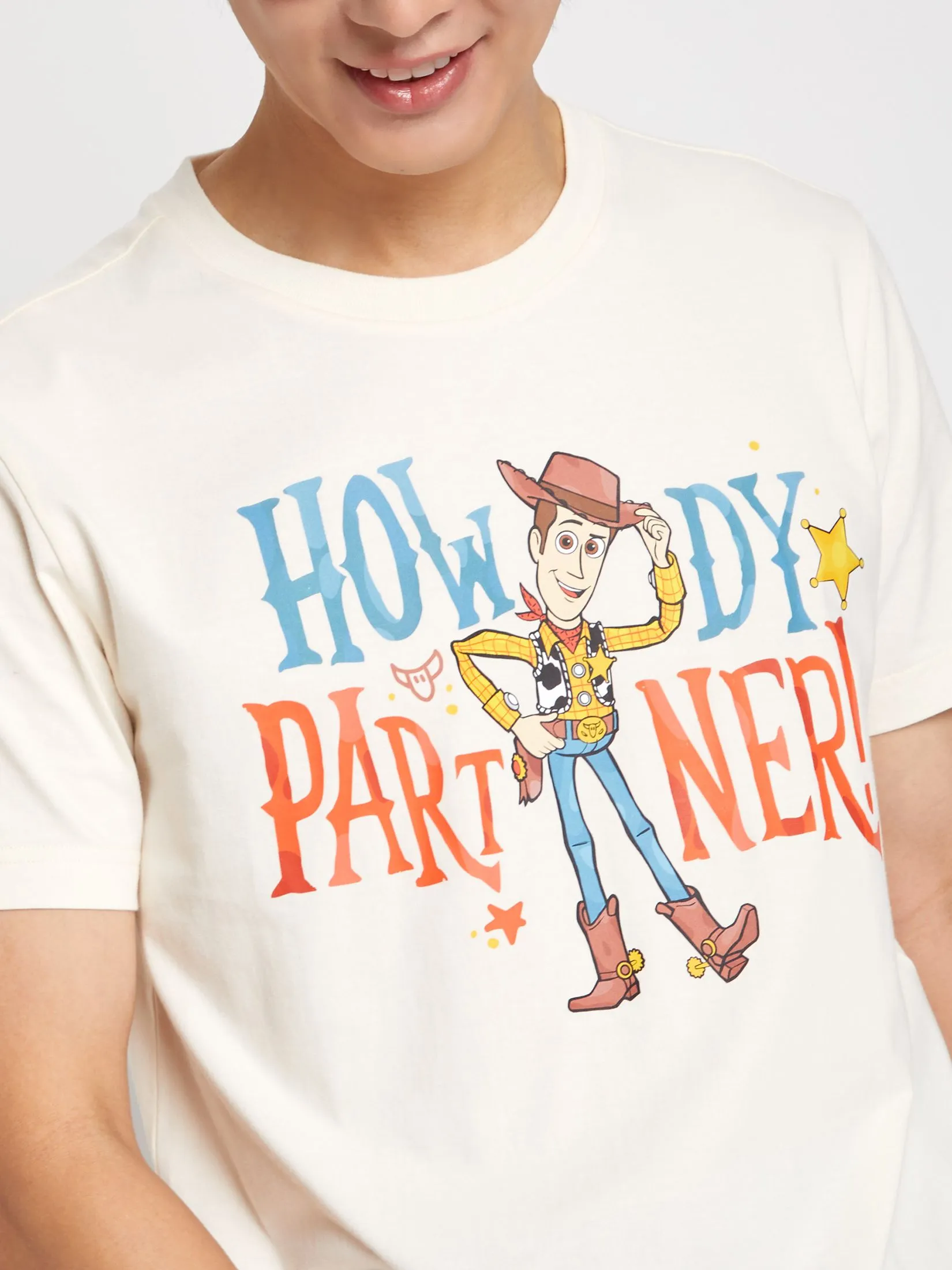 PACIFIC UNION Men T-Shirt Toy Story Disney Pixar Print Beige