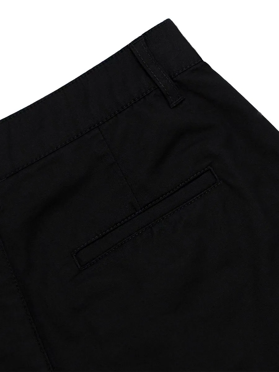 GIORDANO Women's Twill Elastic Shorts (180° Elastic Waistband)  Signature Black