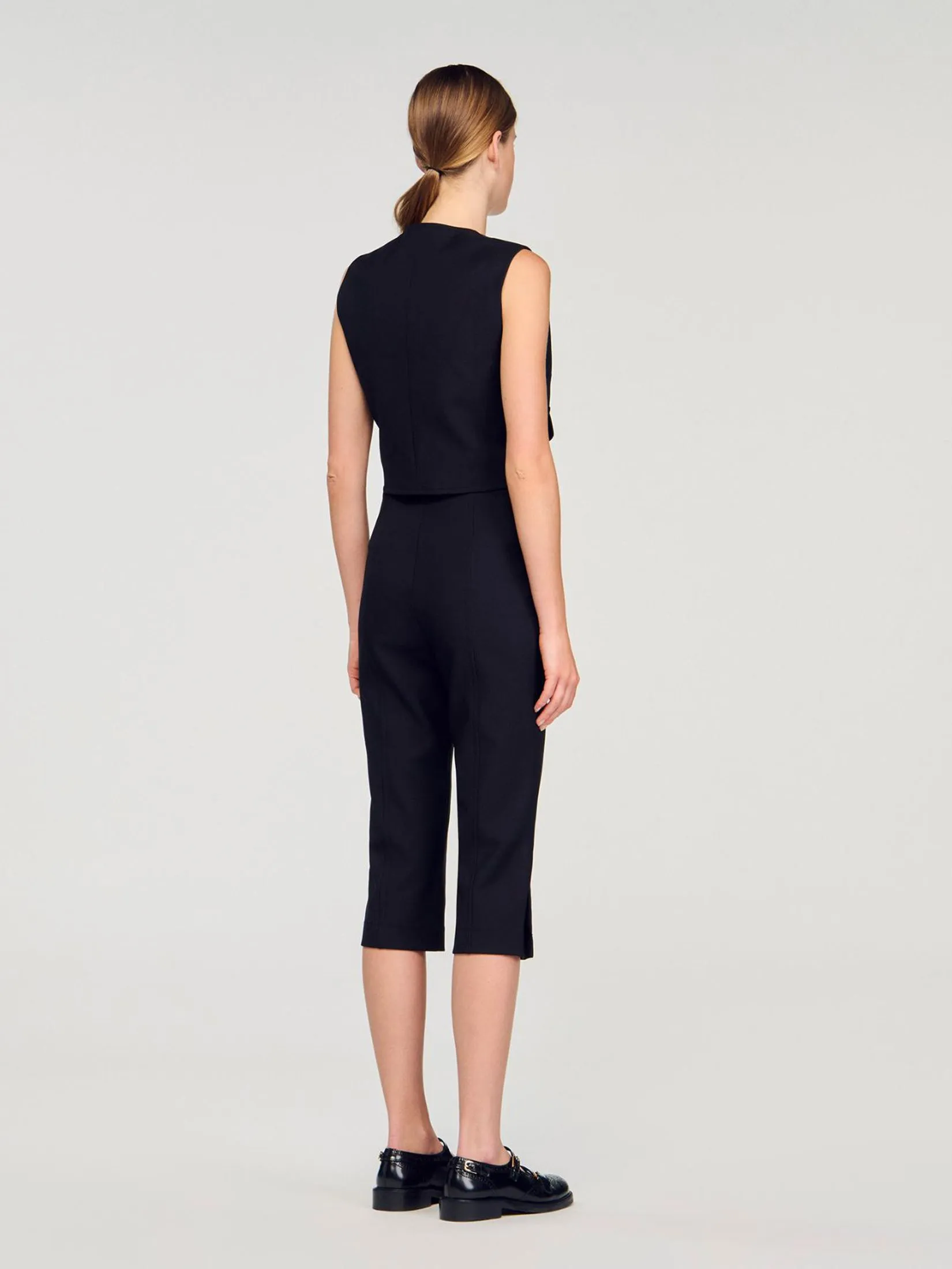 SANDRO Buttoned Crop Top