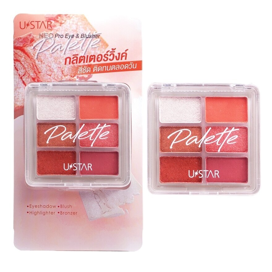 Ustar Neo Pro Eye  Blusher Palette 9g. - Pink